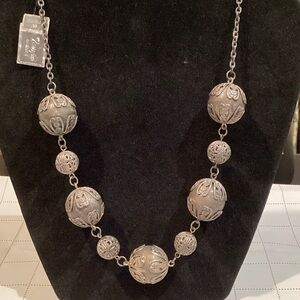 Chic Dark Gray Beaded Necklace